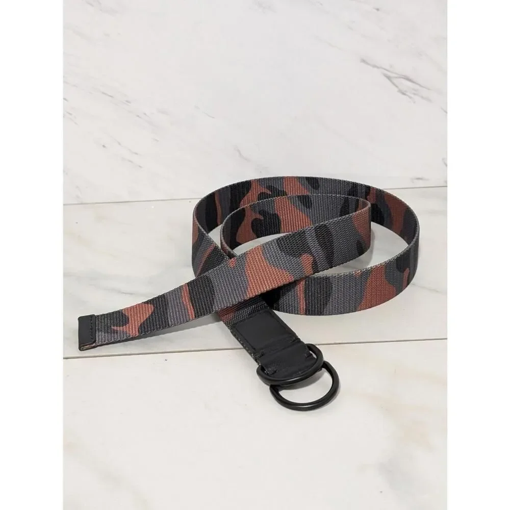 The Rail Men's Olive Camo Print Web Adjustable Belt Size L/XL